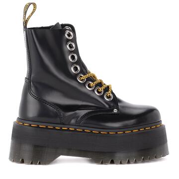 Dr. Martens Jadon Max Combat Boot Made Of Black Leather in nero