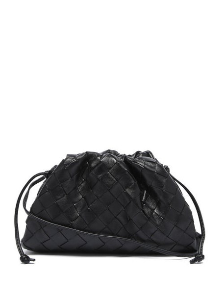Bottega Veneta - The Pouch Mini Intrecciato-leather Clutch Bag - Womens - Black