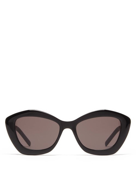 Saint Laurent - Pentagonal Acetate Sunglasses - Womens - Black