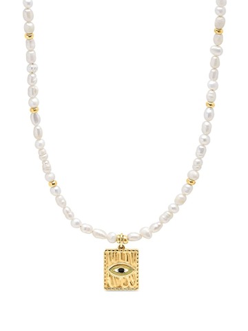 nialaya jewelry evil-eye pearl necklace
