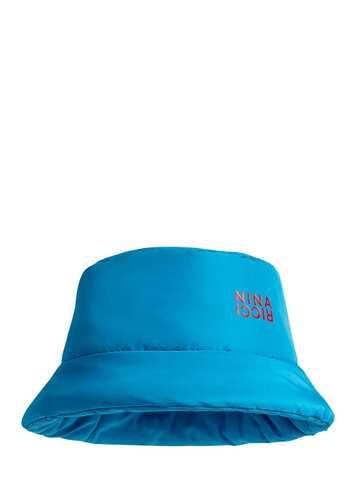 NINA RICCI Tech Logo Printed Padded Bucket Hat in blue