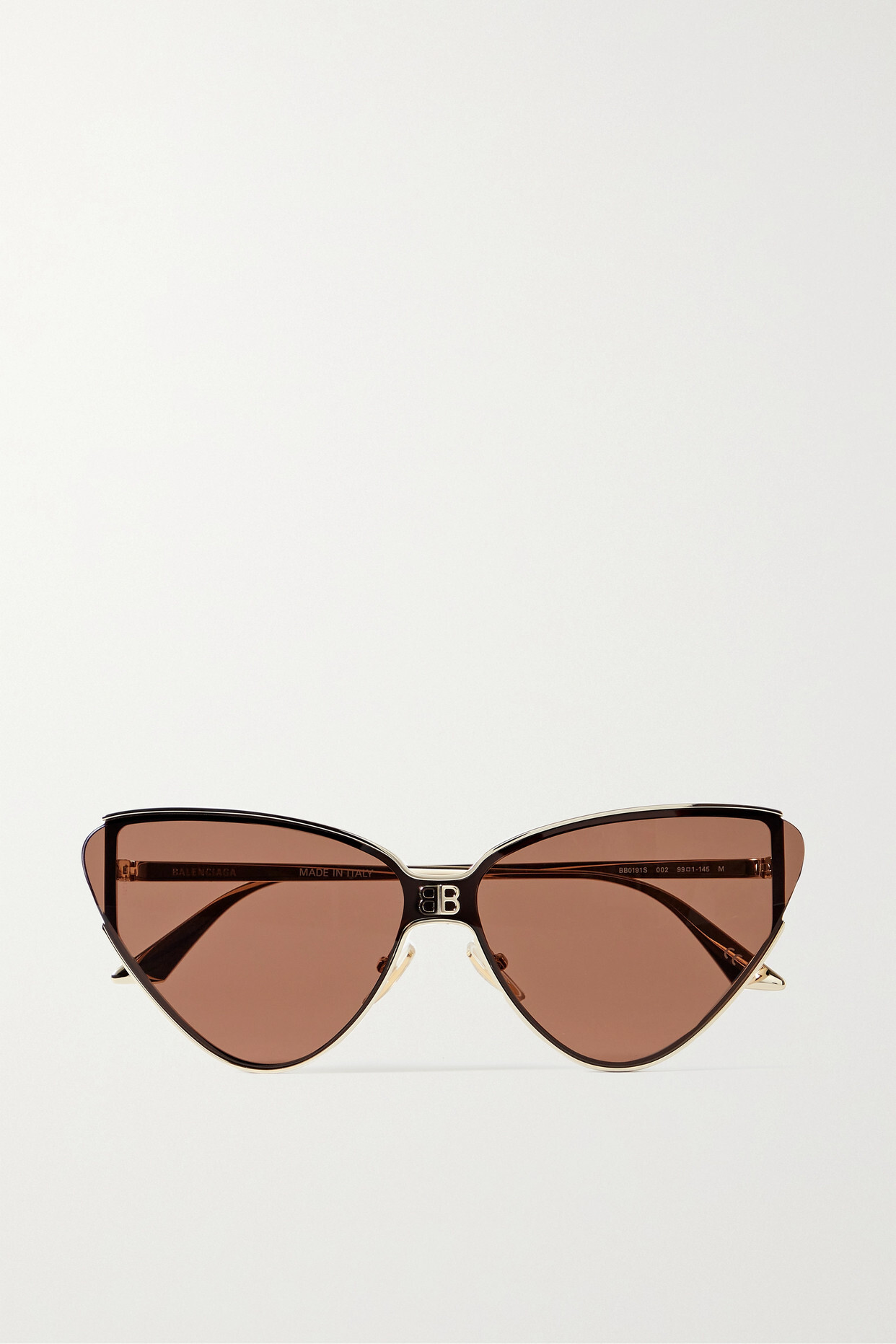 Balenciaga Eyewear - Shield Cat-eye Gold-tone Sunglasses - Brown