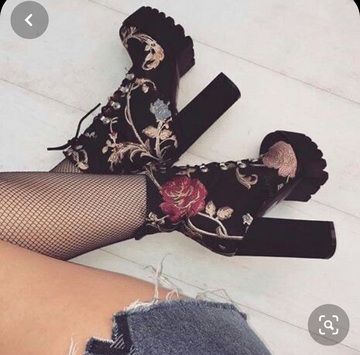 shoes,simmi london,floral,platform boots,embroidered