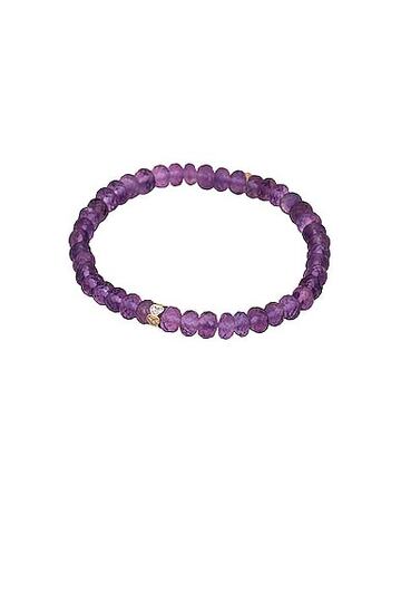 sydney evan eternity heart beaded bracelet in purple