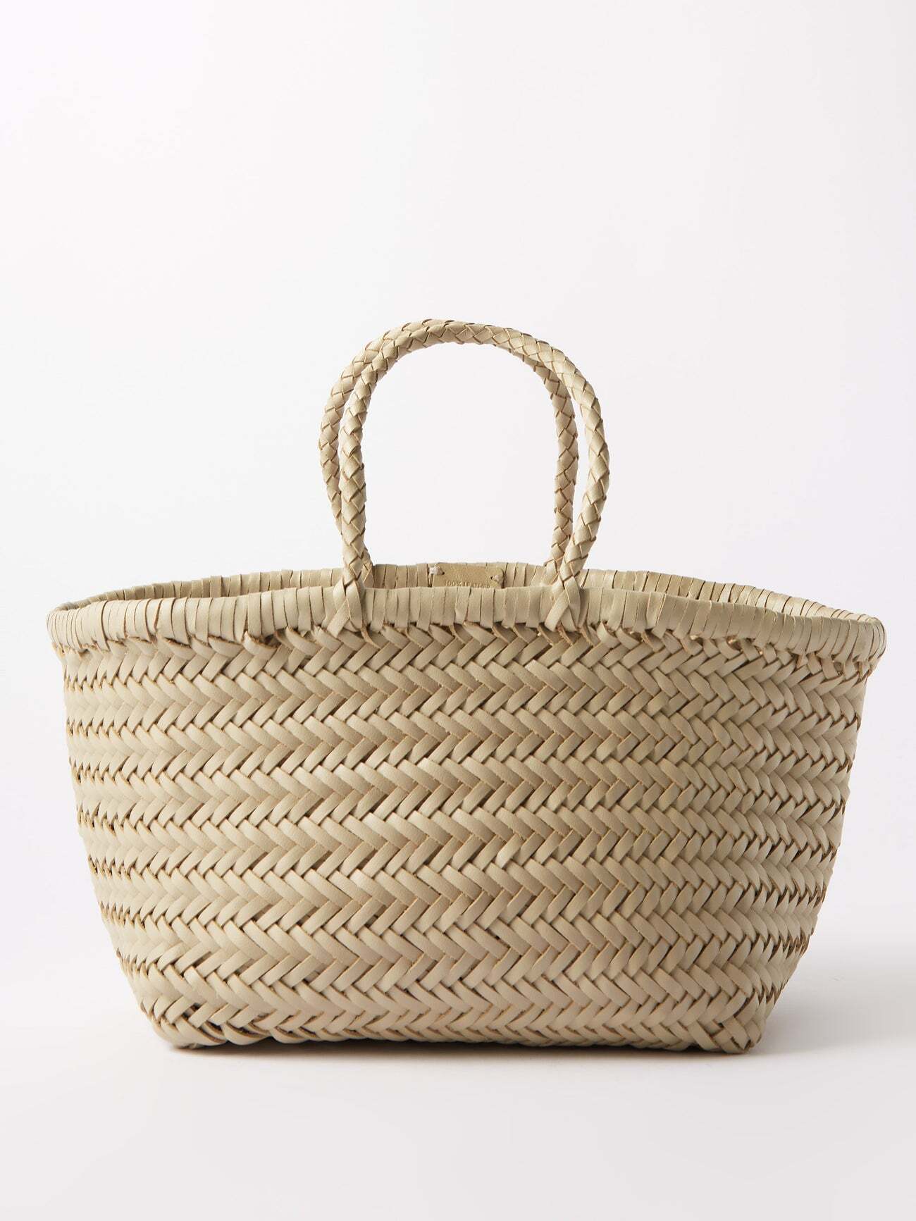 Dragon Diffusion - Triple Jump Small Woven-leather Basket Bag - Womens - Beige