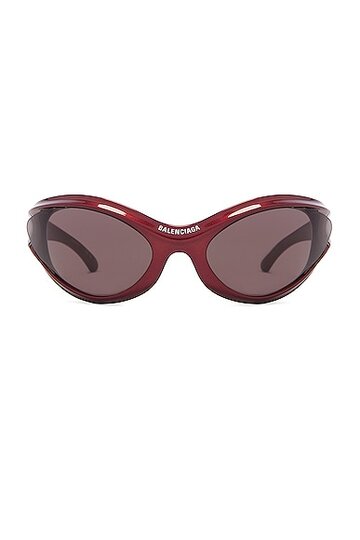 balenciaga geometric sunglasses in burgundy