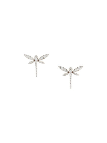 Anapsara 18kt rose gold and diamond Mini Dragonfly earrings in pink