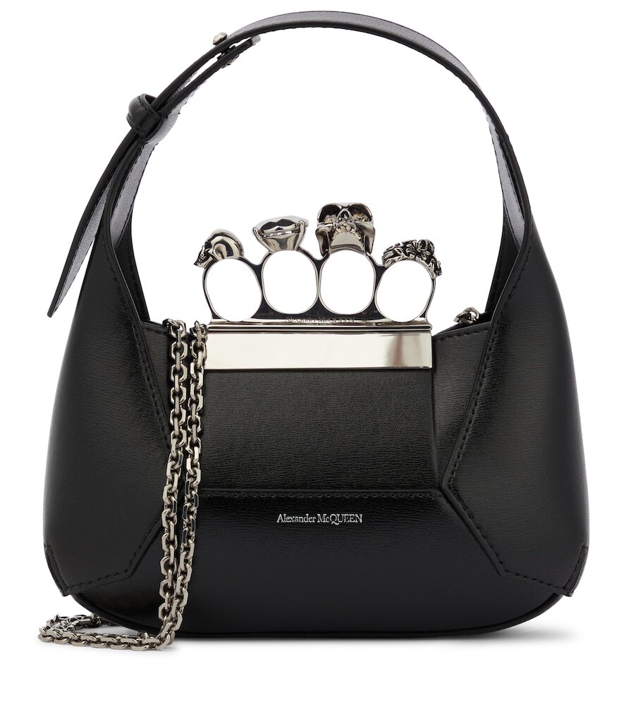 Alexander McQueen Jewelled leather tote bag in black