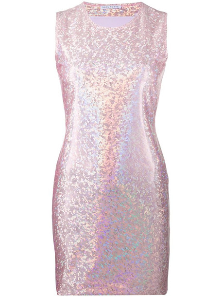 Saks Potts Vision iridescent mini dress in pink