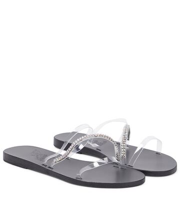 Ancient Greek Sandals Polytimi crystal-embellished PVC sandals in silver