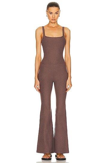 beyond yoga spacedye hit the scene jumpsuit in taupe
