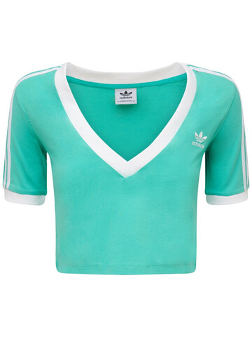ADIDAS ORIGINALS Stretch Cotton Cropped T-shirt in green