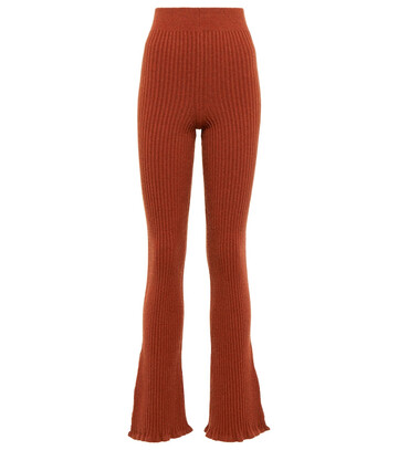 Victoria Beckham Exclusive to Mytheresa â Ribbed-knit wool-blend flared pants in red
