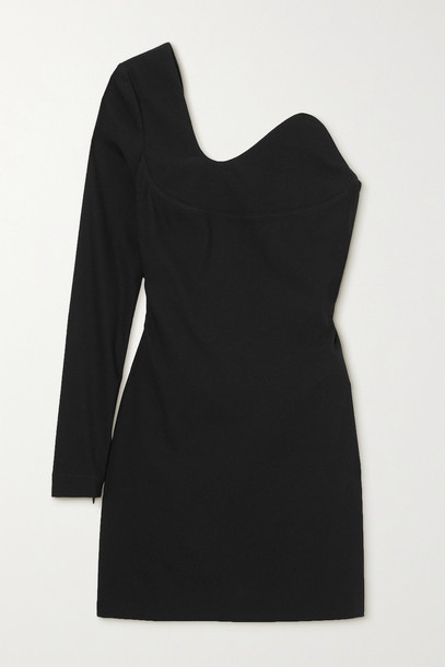 PREEN BY THORNTON BREGAZZI - Mila One-sleeve Stretch-crepe Mini Dress - Black