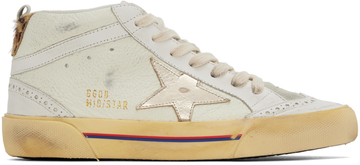 Golden Goose Off-White Mid Star Sneakers in cream