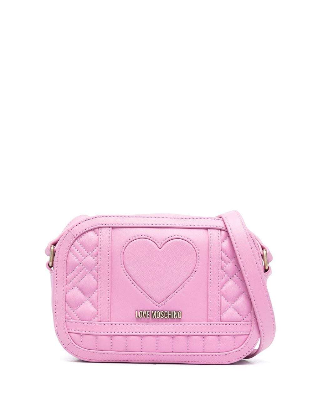 Love Moschino heart-quilted leather shoulder bag - Pink