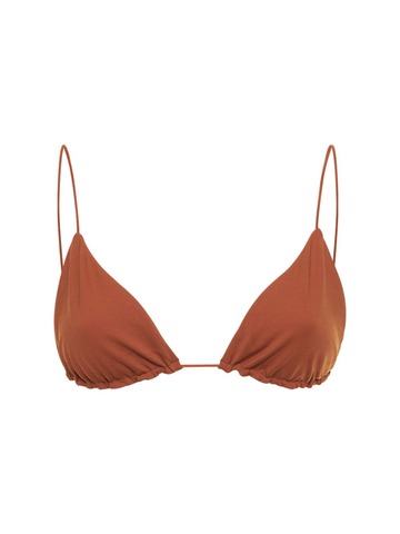ZIAH Fine Strap Triangle Bikini Top in brown