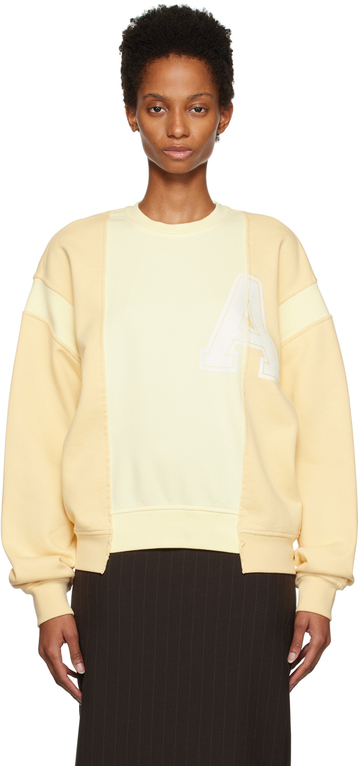 AMBUSH Yellow Varsity Sweatshirt in white