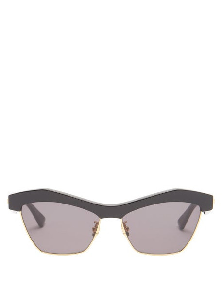 Bottega Veneta - Cat-eye Acetate Sunglasses - Womens - Black