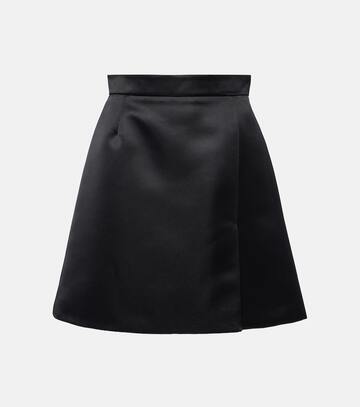 nina ricci duchess a-line satin miniskirt in black