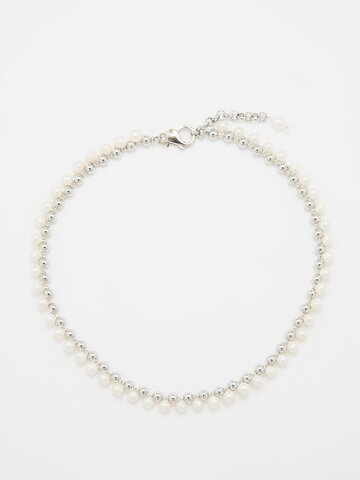 éliou éliou - suexi pearl & silver-plated necklace - mens - white