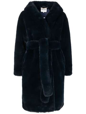 each x other faux-fur hooded coat - blue