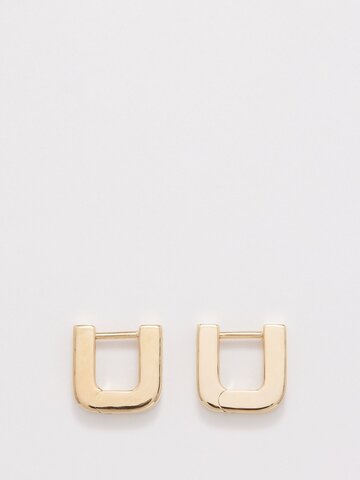 otiumberg - square small 14kt gold-vermeil hoop earrings - womens - yellow gold