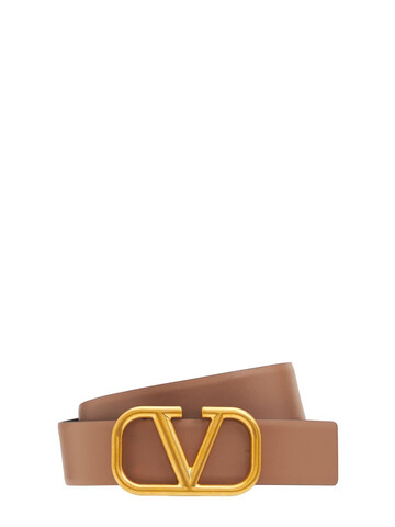VALENTINO GARAVANI 40mm Go Logo Reversible Leather Belt in nero / brown