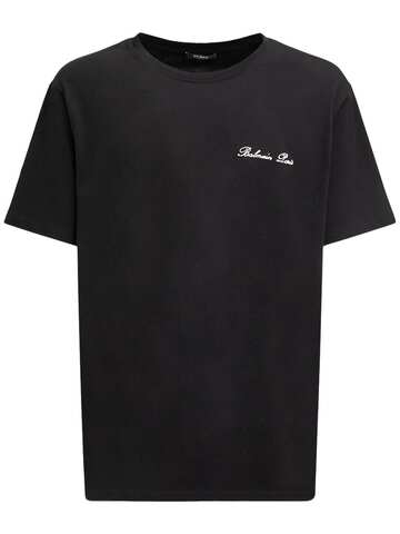 balmain logo signature cotton t-shirt in black