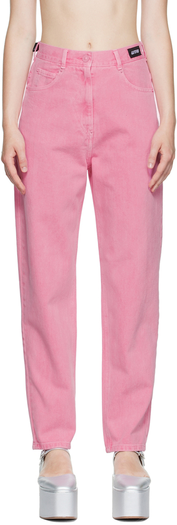 pushbutton pink tapered jeans