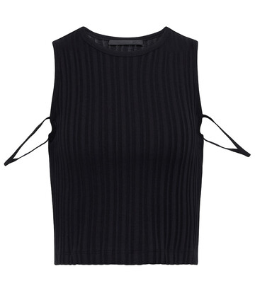 Helmut Lang Muscle ribbed cotton crop top in black