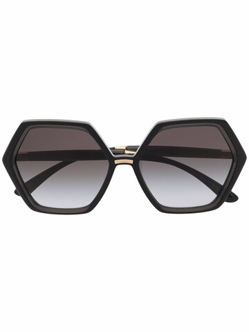 dolce & gabbana eyewear gradient oversize-frame sunglasses - black