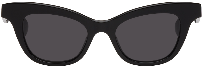Alexander McQueen Black Cat-Eye Sunglasses