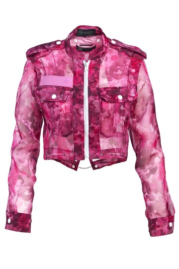 Mr & Mrs Italy Woman Jacket In Blossom Camouflage Organdy in pink