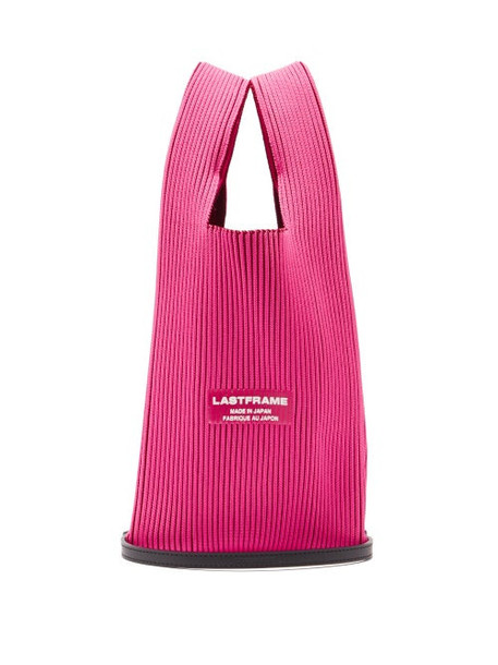 Lastframe - Two Tone Rib-knit Tote Bag - Womens - Pink Multi