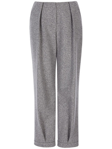 GIORGIO ARMANI Jacquard Wool & Cashmere Crop Pants in grey