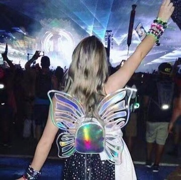 bag,butterfly,backpack,kawaii,holographic,rave,pastel goth