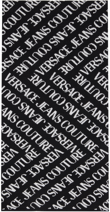 versace jeans couture black & white logo scarf