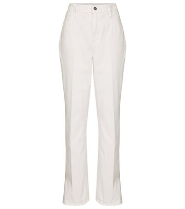 Frame Le Drew high-rise straight jeans in white