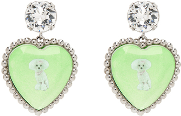 safsafu silver & green bff earrings