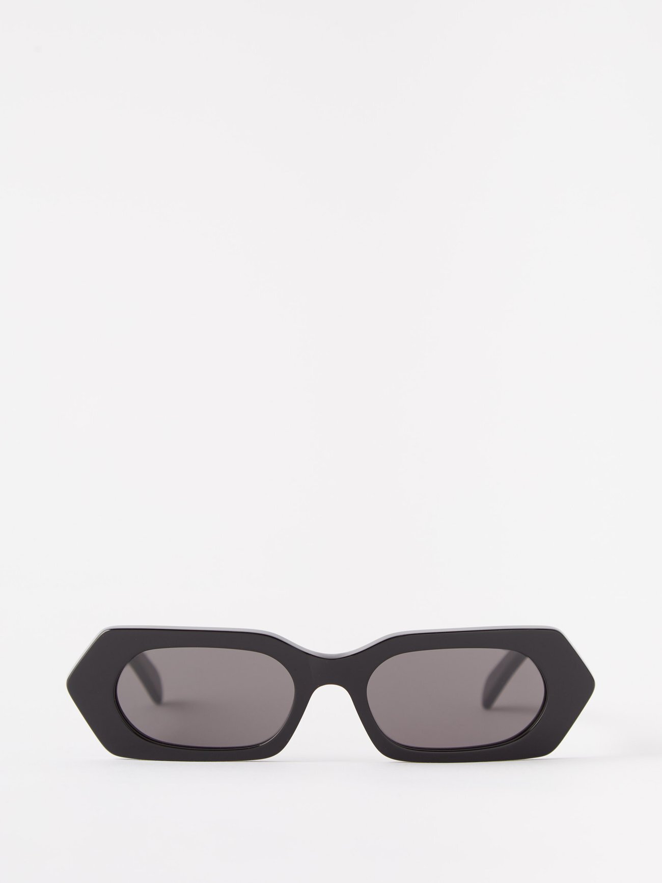 Celine Eyewear - Hexagonal Acetate Sunglasses - Womens - Black Grey