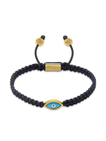 nialaya jewelry evil eye-detail string bracelet - black