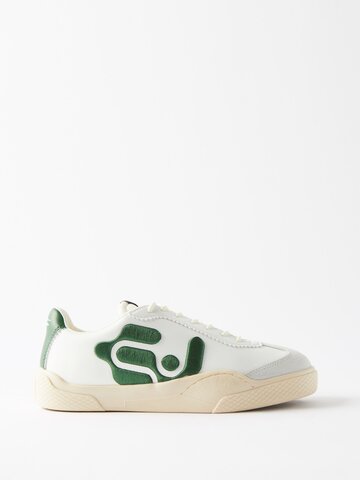 eytys - santos faux-leather trainers - mens - white green