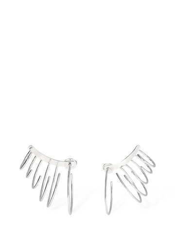 TORY BURCH Multi-hoop Ear Jacket Earrings in silver
