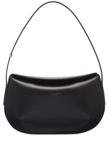 GIORGIO ARMANI Baguette Smooth Leather Shoulder Bag in black