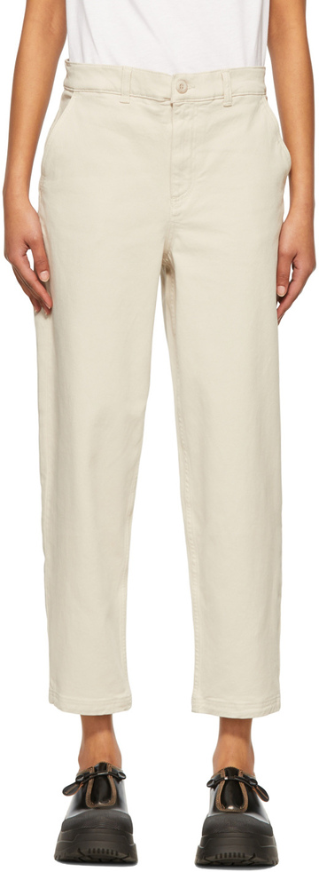 sunspel beige cotton trousers