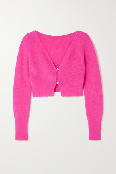 Jacquemus - Alzou Cropped Mohair-blend Cardigan - Pink