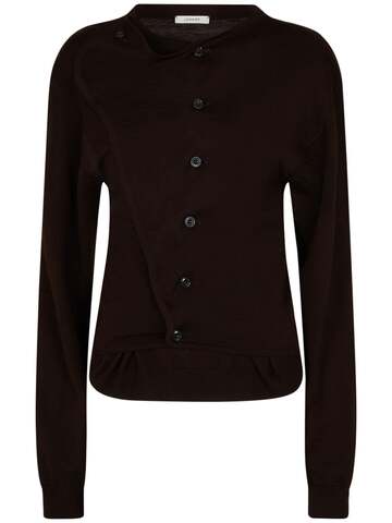 lemaire buttoned wool blend cardigan in brown