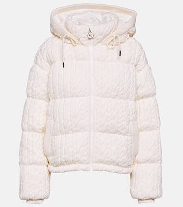 perfect moment kate cable-knit wool down jacket in white