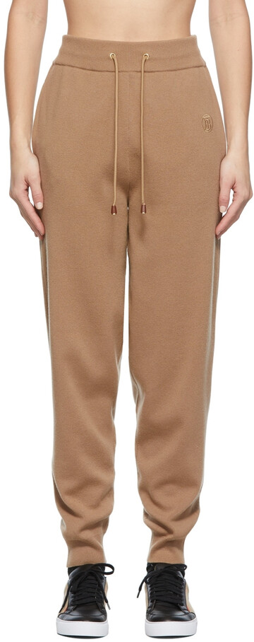 burberry brown josee lounge pants in camel